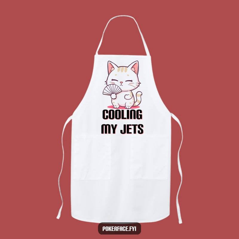 Funny Blank Cat Fan Apron, Hilarious Emotionless Chef Kitty Gift