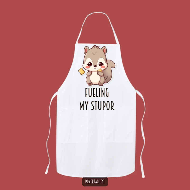 Funny Kawaii Squirrel Chip Apron: Blank Gaze Kitchen Fun, Perfect Funny Gift