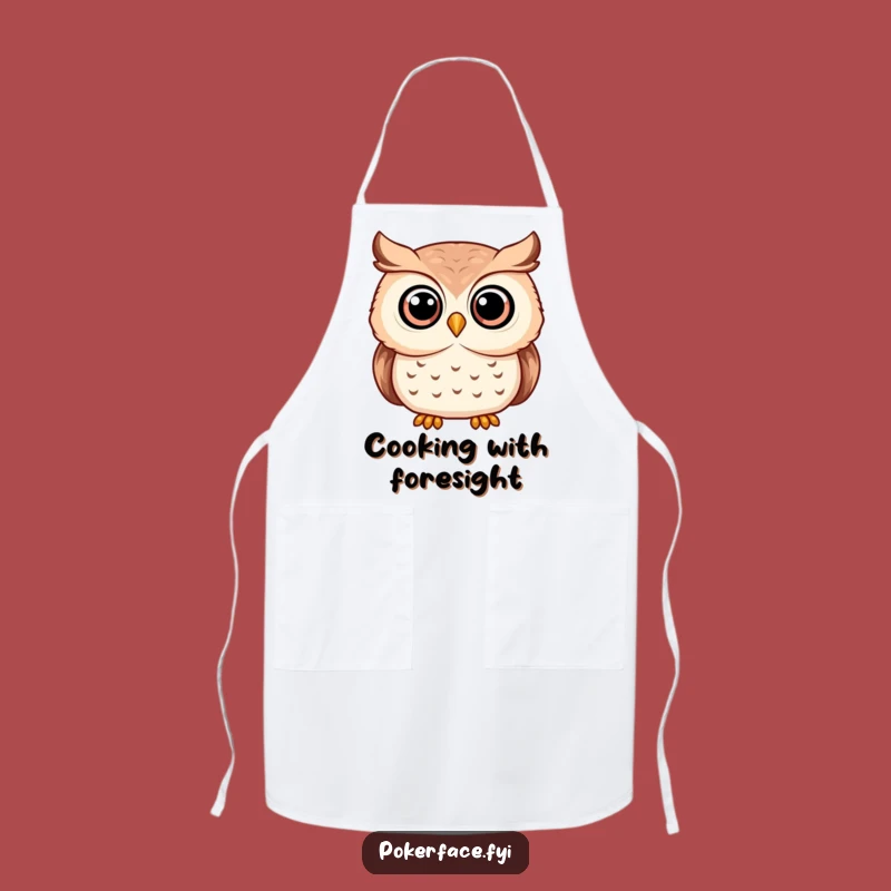 Funny Serene Owl Apron - Cook with Calm Observation