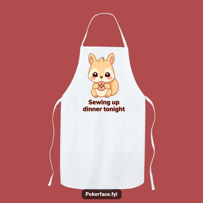 Funny Squirrel Button Apron: Chef's Humor, Kitchen Fun, Ideal Cooking Gift