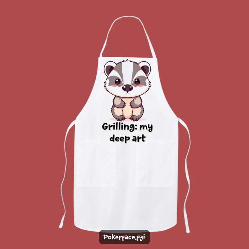 Funny Neutral Badger Apron - Cook with Blank Focus