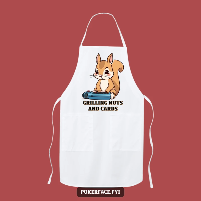 Funny Squirrel Poker Apron: Focused Chef - Hilarious Kitchen Gift