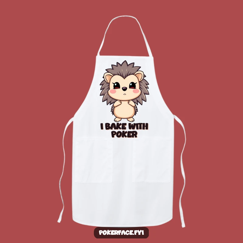Funny Hedgehog Poker Apron: Emotionless Chef - Hilarious Kitchen Gift