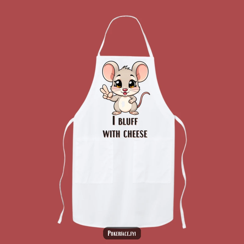 Funny Mouse Poker Apron: Unblinking Winner Chef - Hilarious Kitchen Gift