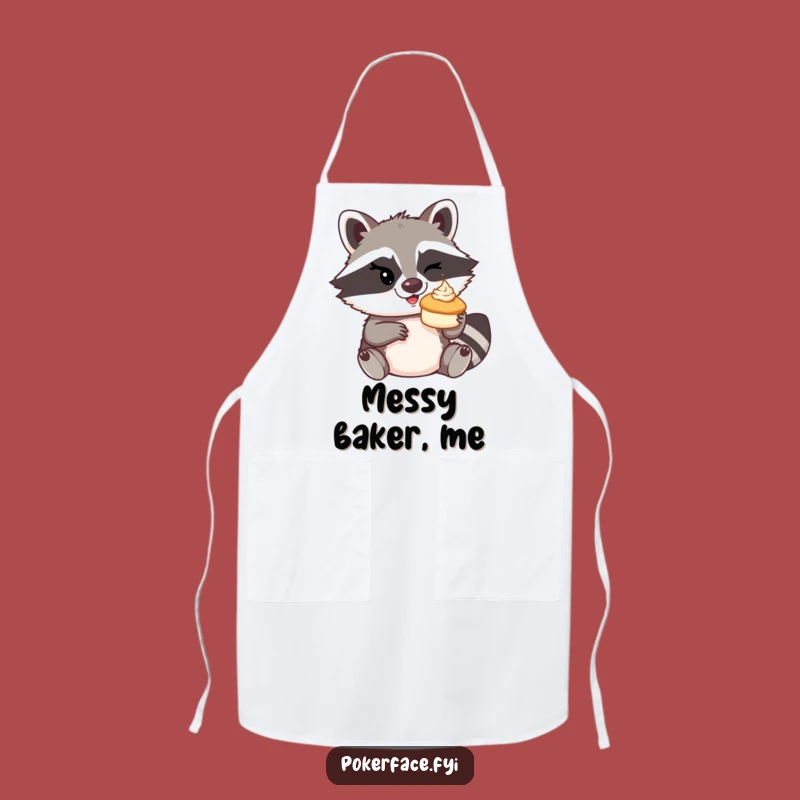 Funny Raccoon Pie Toss Apron: Cook Up Some Mischief