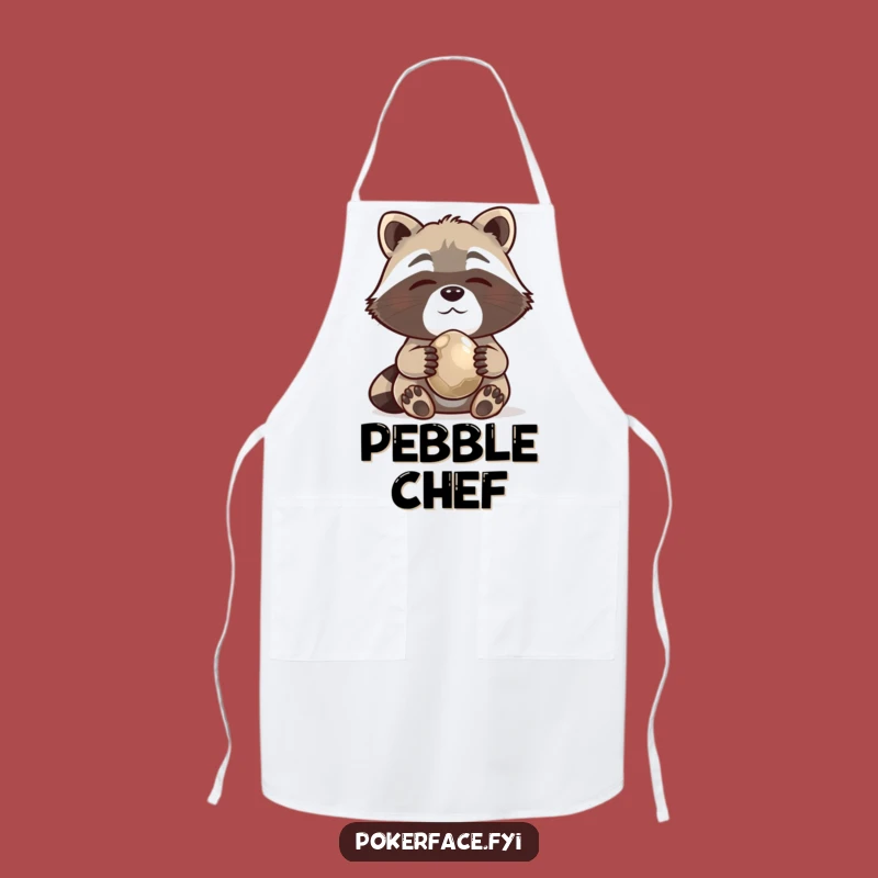 Funny Raccoon Apron: Content Pebble Collector Kitchen Gift