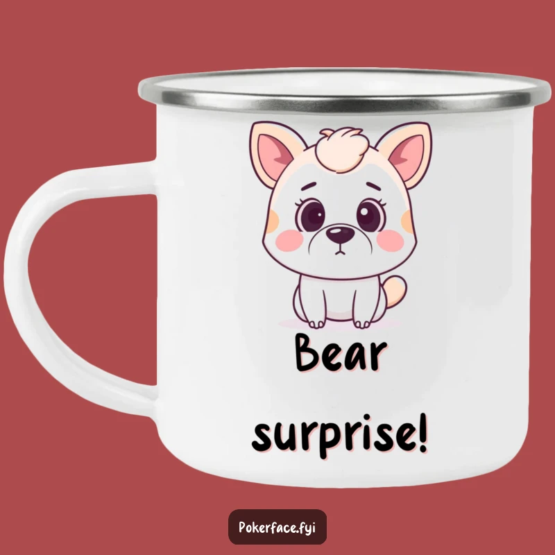 Funny Surprised Animal Camping Mug: Outdoor Shock with a Hilarious Neutral Mouth