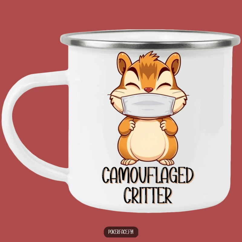 Funny Chipmunk Camping Mug: Masked Giggler, Mysterious Outdoor Cup Gift