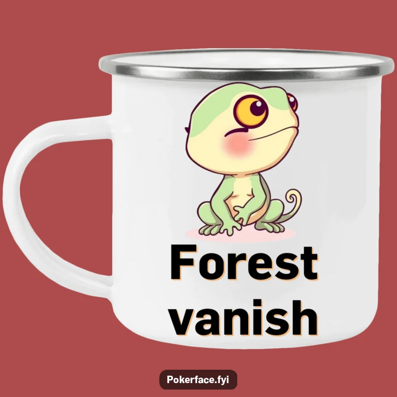 Funny Chameleon Camping Mug: Blushing Beige Adventure Gift