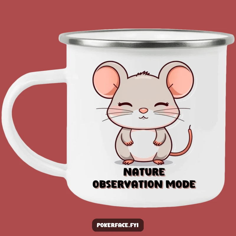 Funny Composed Mouse Camping Mug - Durable Still Character Cup, Hilarious Funny Gift for Outdoors