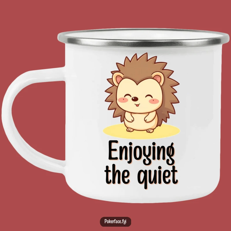 Funny Hedgehog Camping Mug: Enjoy Your Brew with This Hilarious Happy Friend