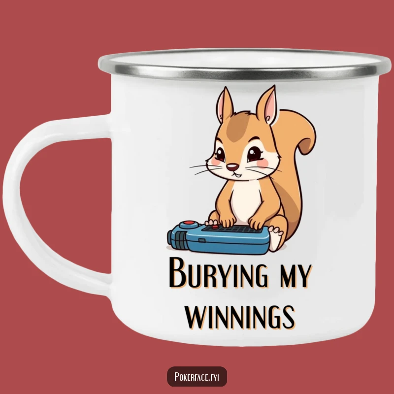 Funny Squirrel Poker Camping Mug: Focused Outdoors - Hilarious Camp Gift