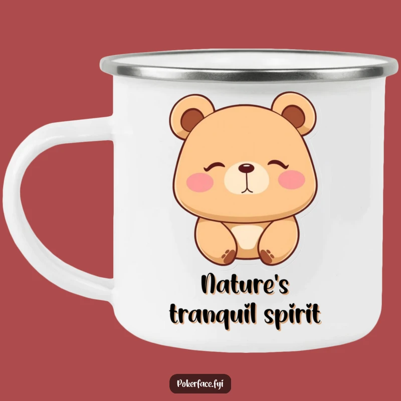 Funny Placid Bear Camping Mug: Sip Coffee with Hilarious, Still Serenity!