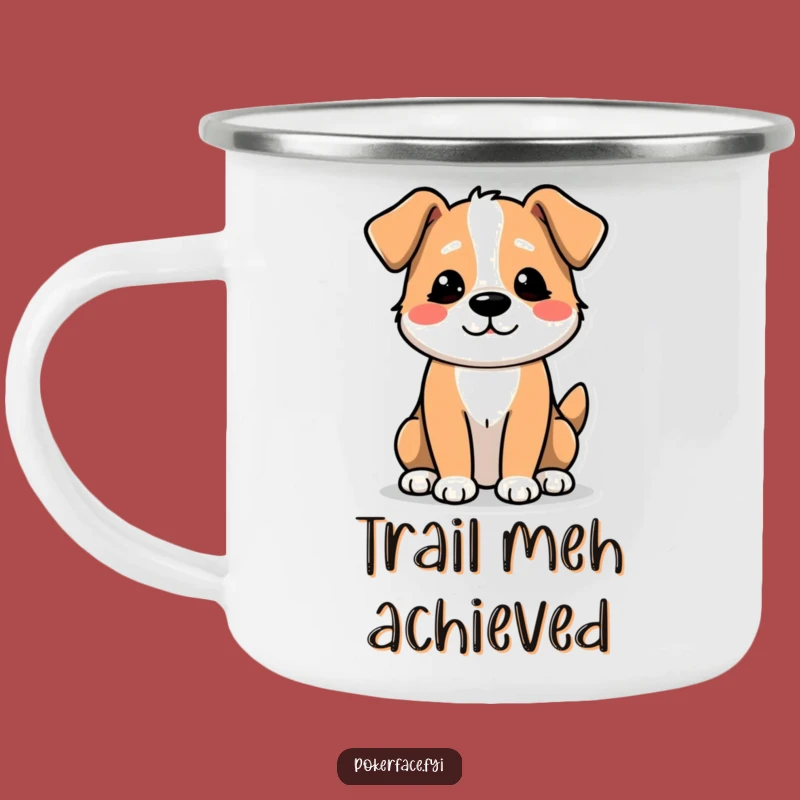 Funny Unexcited Dog Camping Mug - Low Energy Wag, Chill Campfire!