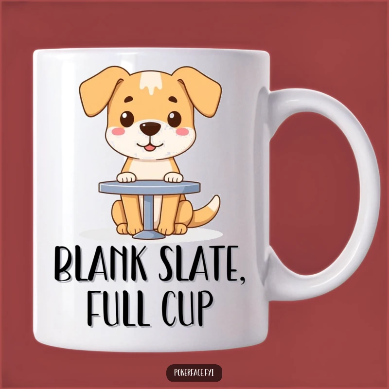 Funny Blank Face Dog Mug: Sitting Table Dog - Hilarious Funny Gift for Dog Lovers!