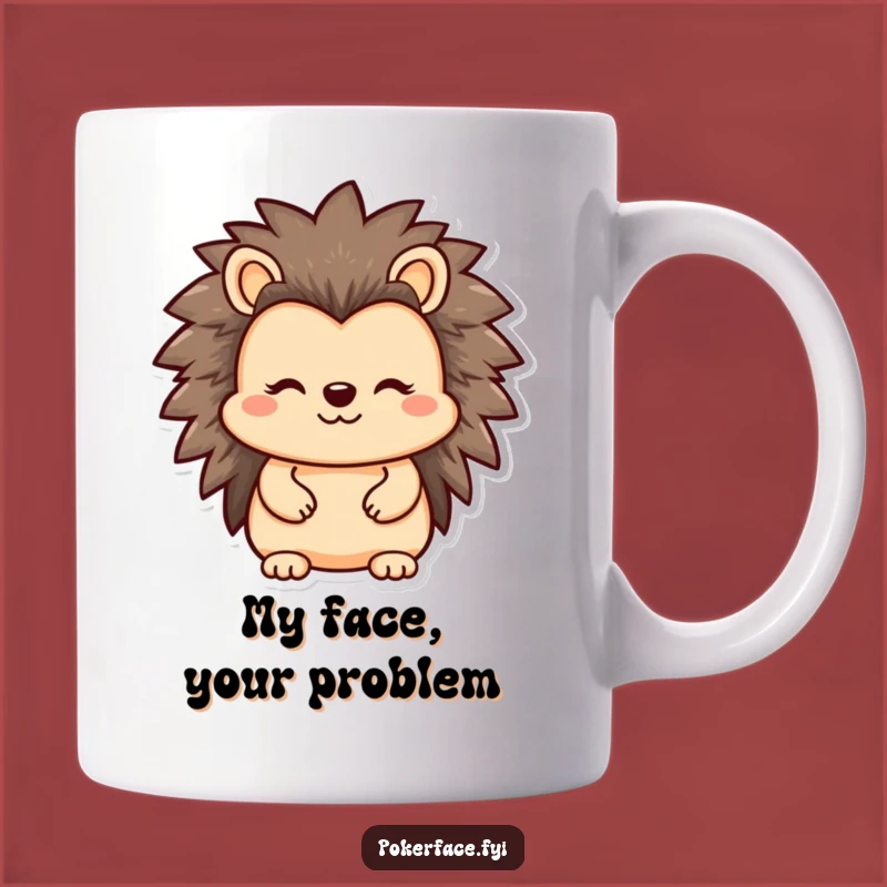 Funny Hedgehog Mug Gift: Reserved Character, Straight Face, Perfect for Coffee Lovers