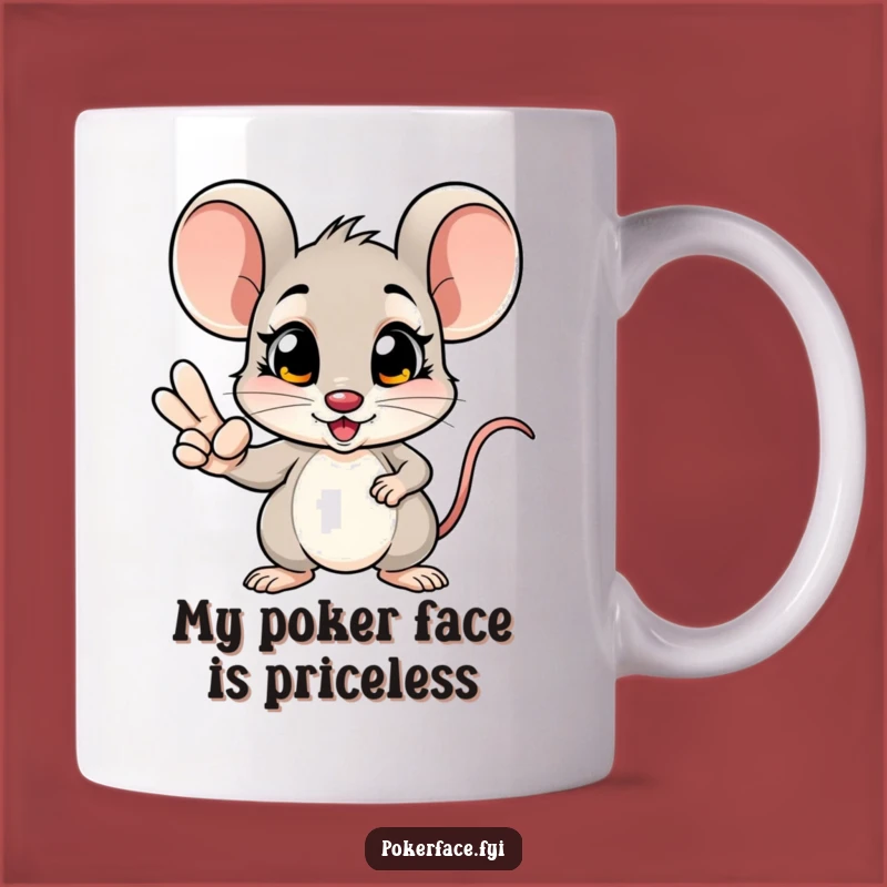 Funny Mouse Poker Mug: Winning Hand Unblinking Eyes - Perfect Gift for Card Players