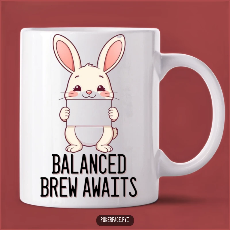 Funny Rabbit Symmetry Mug: Calm Card Presenter, a Hilarious Gift for Order Lovers