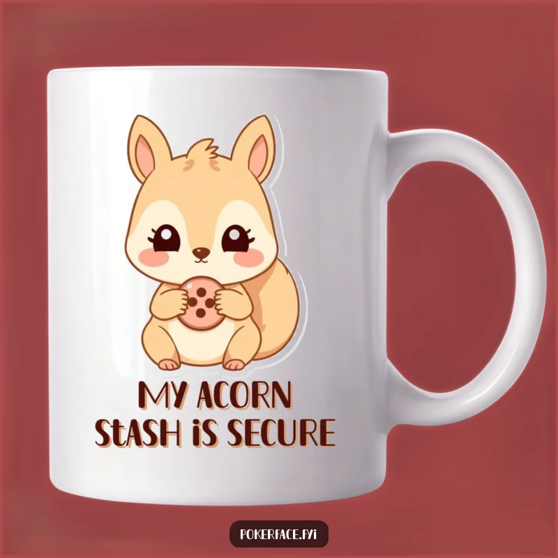 Funny Squirrel Button Mug: Cheerful Character, Unchanging Eyes, Perfect Quirky Gift Idea