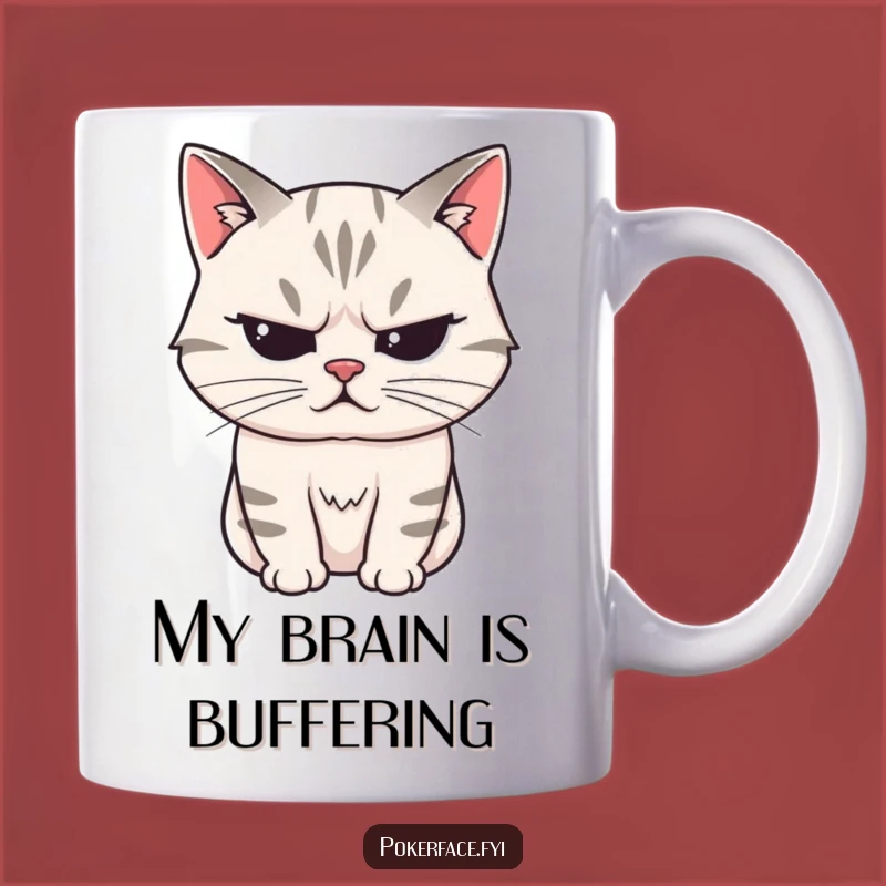 Funny Stoic Cat Mug: Unreadable Expression, Mysterious Feline, Perfect Gift