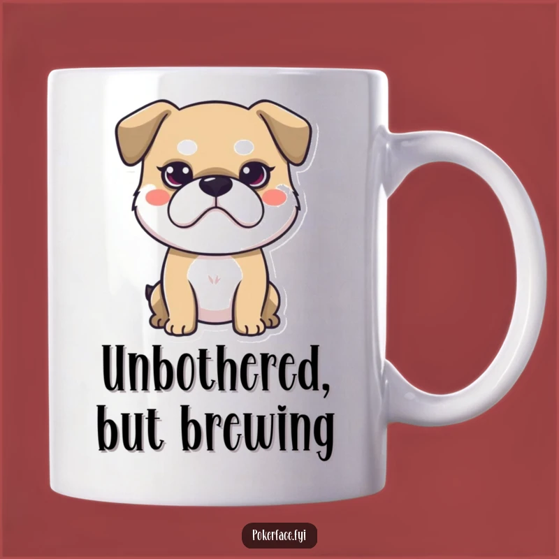 Funny Stoic Dog Mug, Hilarious Neutral Face Canine Gift