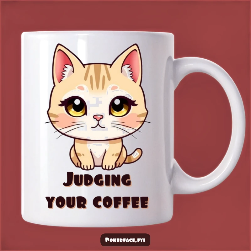 Funny Unblinking Cat Stare Mug - Intense Character Gift