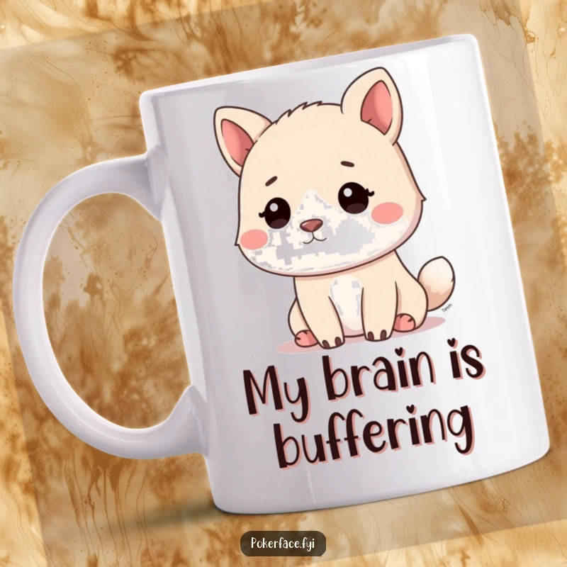 Funny calm animal mug featuring a pet with a vacant, blank stare, embodying a state of pure, unadulterated calm.