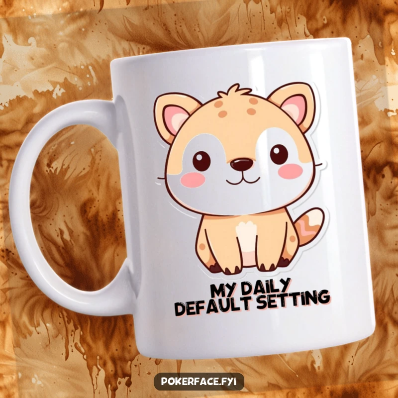 Funny cute animal mug featuring a pet with a perfectly neutral, unimpressed expression, ideal for silent commentary.