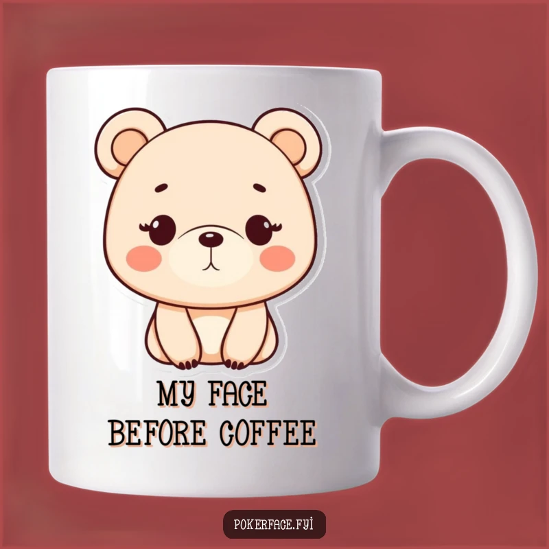 Funny Monotone Bear Mug - Emotionless Character, Perfect Funny Gift for Deadpan Humor Lovers