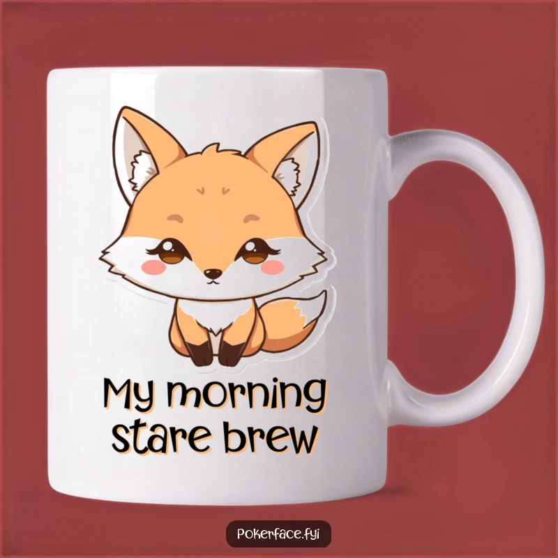 Funny Blank Stare Fox Mug: Wide-Eyed Wonder for Coffee Lovers