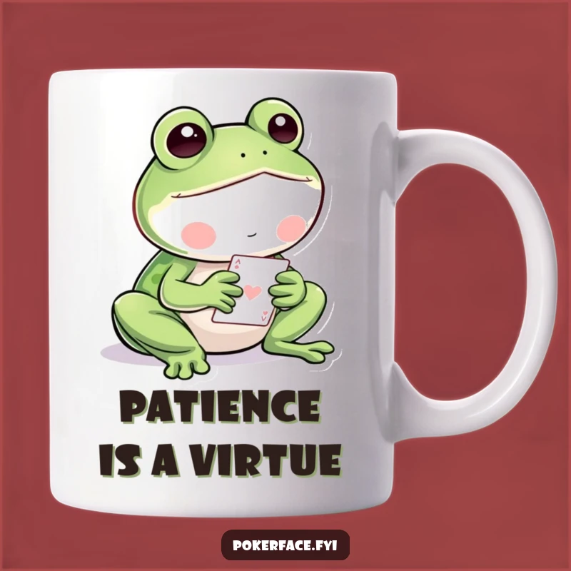 Funny Frog Card Player Mug: A Calm & Collected Funny Gift for Gamers