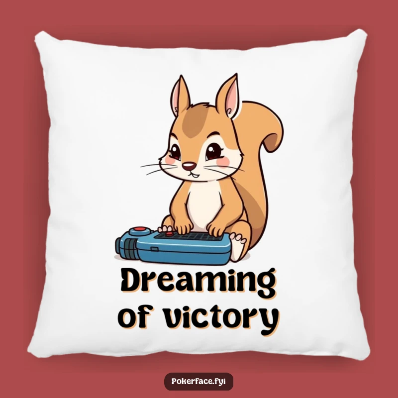 Funny Squirrel Poker Pillow: Focused Cushion - Cozy & Hilarious Decor