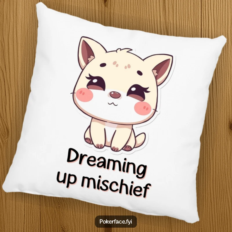 Funny pillow with an animal character giving a subtle, mysterious wink, offering cozy comfort and a touch of playful secrecy.