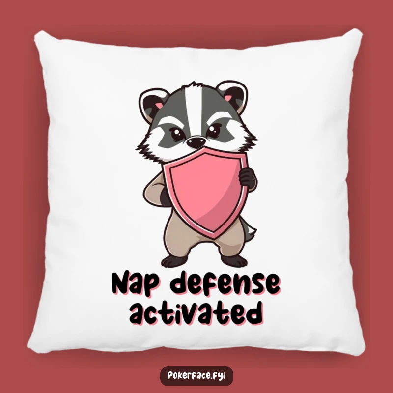 Funny Badger Shield Pillow: Hug This Hilarious Determined Protector