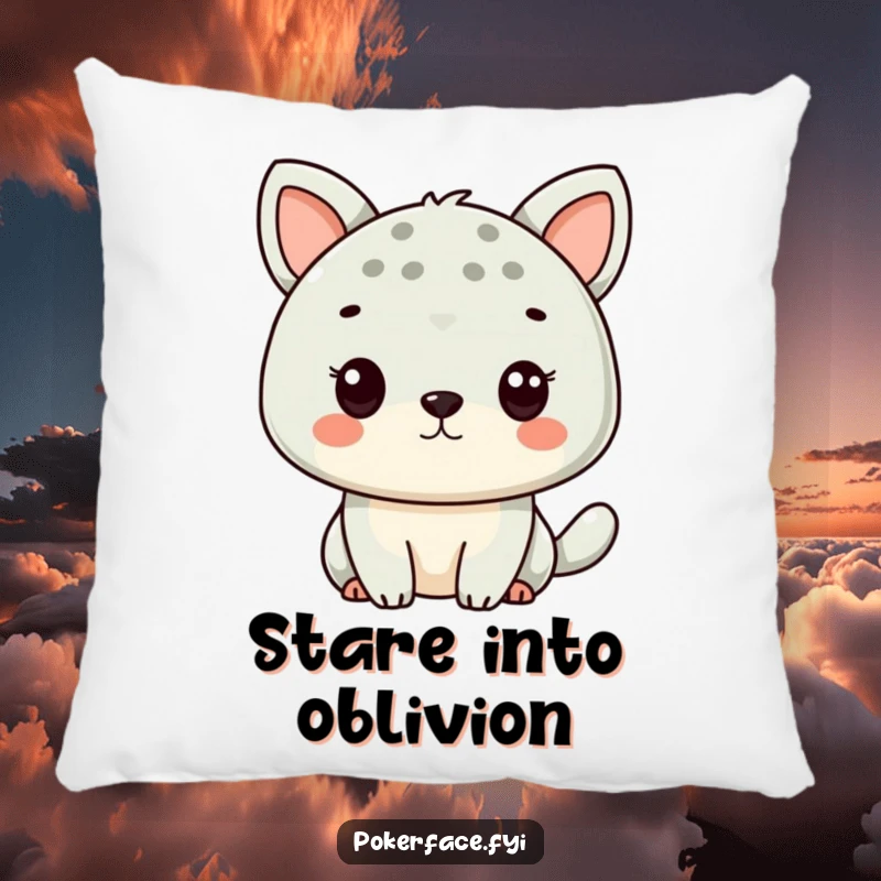 Funny Animal Expression Pillow with a character maintaining a neutral face, providing comfort and deadpan appeal.