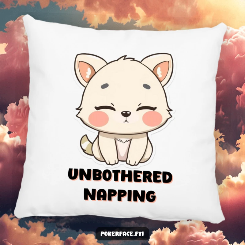 Funny Pillow featuring an animal blinking slowly, showing no surprise, a comfortable and cool gift.