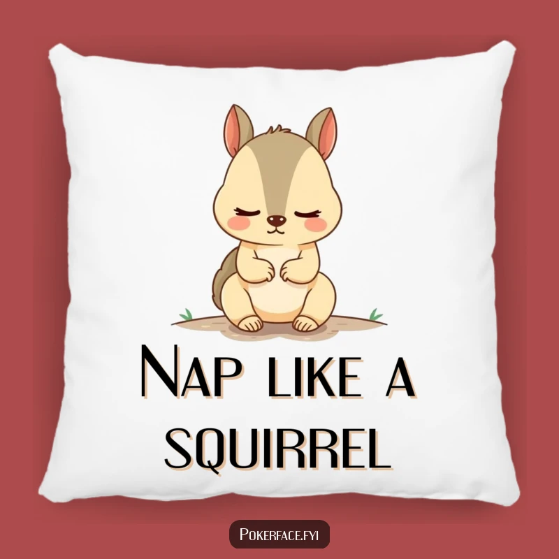 Funny Squirrel Pillow: Unnervingly Calm Rodent Comfort, Hilarious Gift!