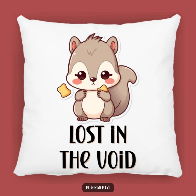 Funny Kawaii Squirrel Chip Pillow: Blank Gaze Comfort, Adorable Funny Gift