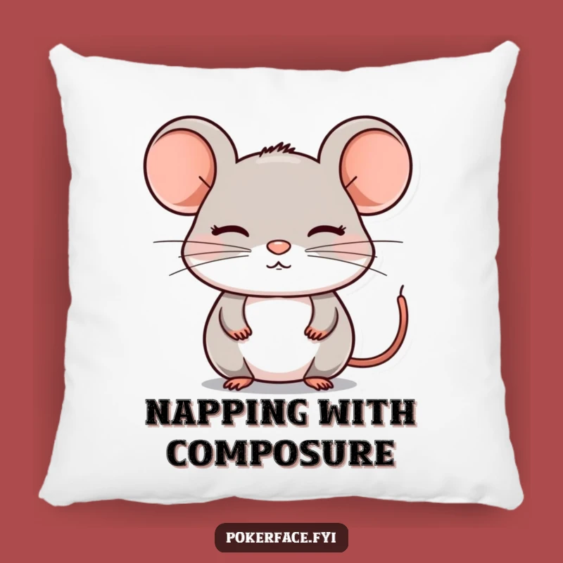 Funny Composed Mouse Pillow - Soft & Still Character, Charming Funny Gift for Cozy Serenity