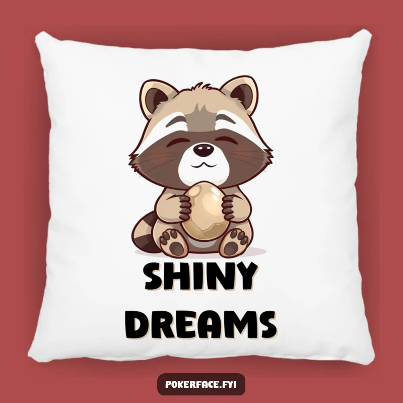 Funny Raccoon Pillow: Content Pebble Collector Comfort Gift