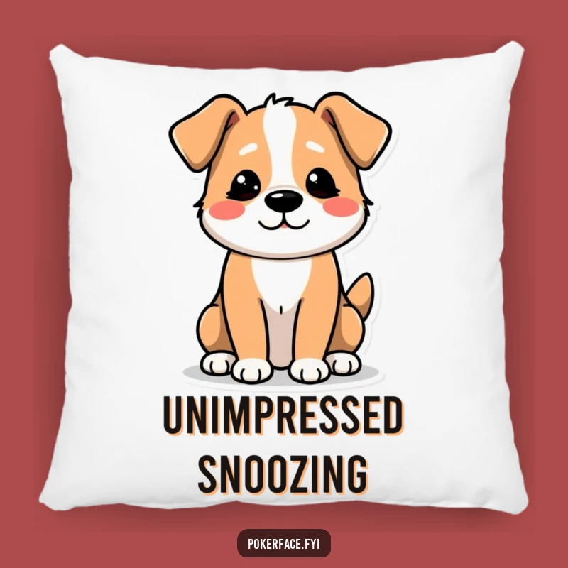 Funny Unexcited Dog Pillow - Low Energy Wag, Comfy Apathy!