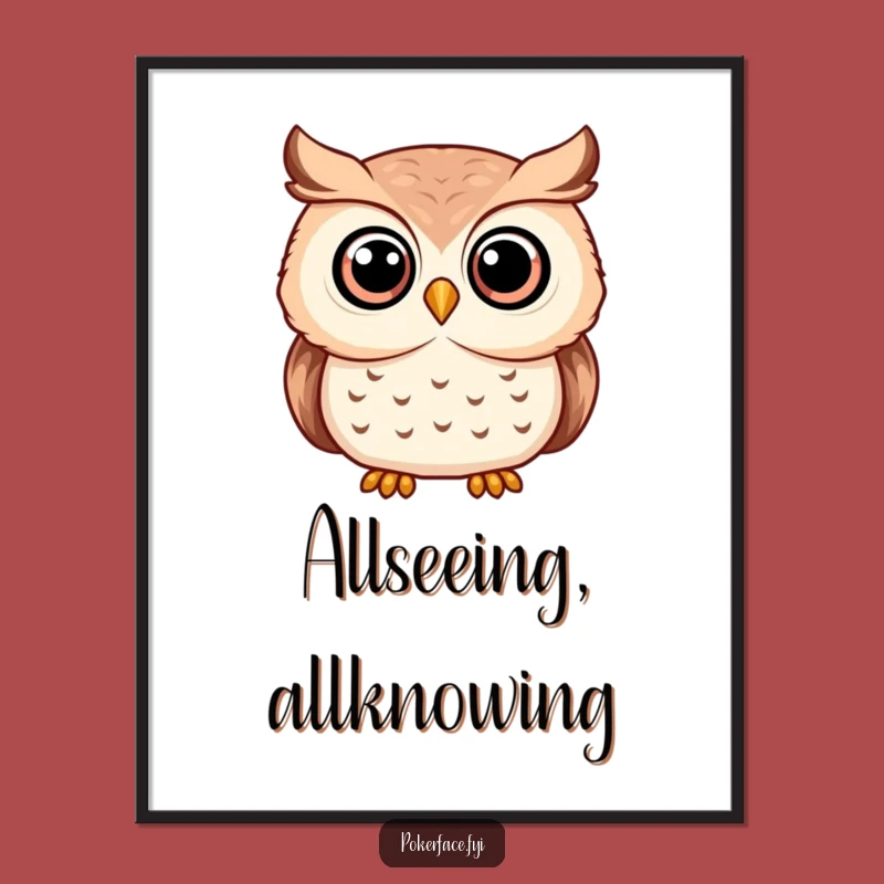Funny Serene Owl Digital Art - Wise Decor for Your Space