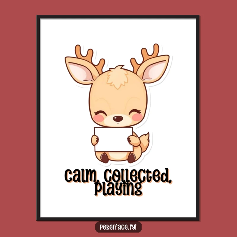 Funny Deer Digital Print: Neutral Gaze Art - Instant Funny Gift Download