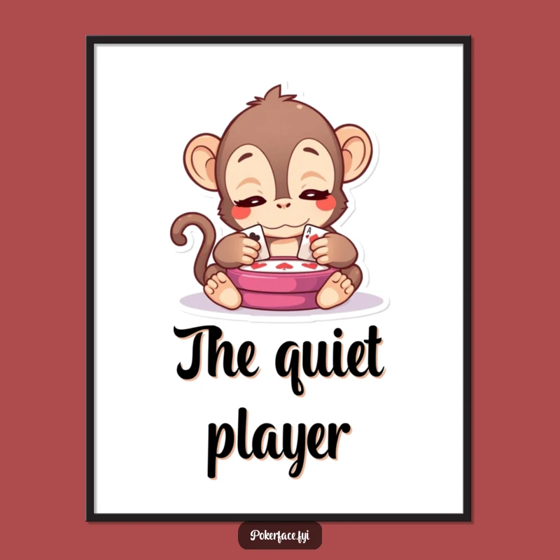 Funny Kawaii Monkey Digital Art - Serene Observer for Instant Wisdom