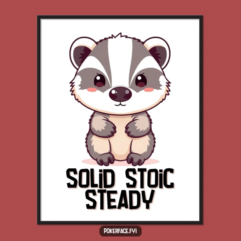 Funny Neutral Badger Digital Art - Unemotional Decor for Your Space