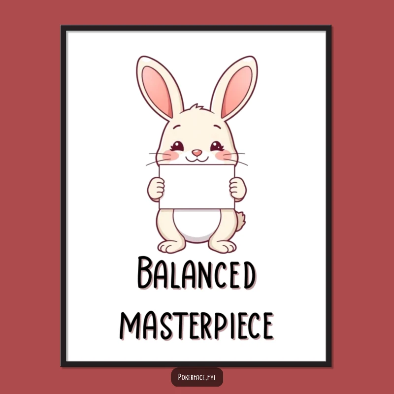 Funny Rabbit Symmetry Digital Art: Serene Balance, a Hilarious Downloadable Print