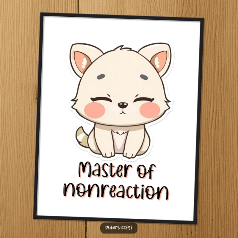 Funny Digital Art Print of an animal blinking slowly, showing no surprise, a cool and humorous graphic download.