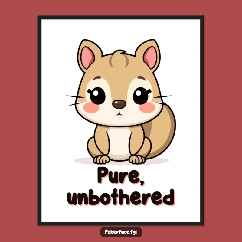 Funny Squirrel Digital Art: Flat-Faced Character Print for Quirky, Humorous Decor