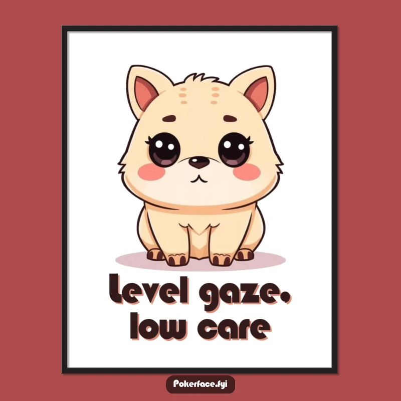 Funny Unamused Animal Digital Art: Dry Wall Decor, Funny Gift