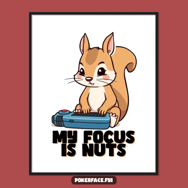 Funny Squirrel Poker Digital Print: Rigid Focus - Instant Download Art